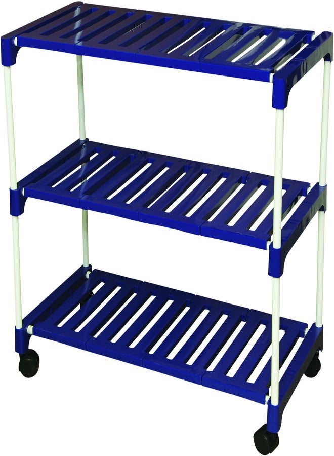BRANCO 3 Tier Multipurpose Rack - 40 x 15 x 15 Cm, White Blue (Made in India) - GEC-508 MR(L3) - Image 1